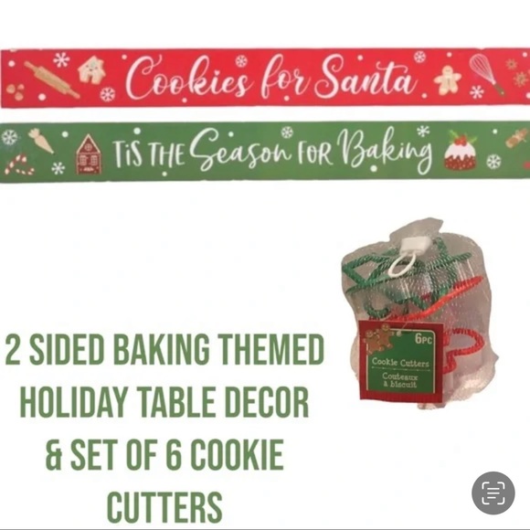 🆕DOUBLE SIDED HOLIDAY TABLE TOP DECORATION WITH 6 COOKIE CUTTERS! - Picture 3 of 11